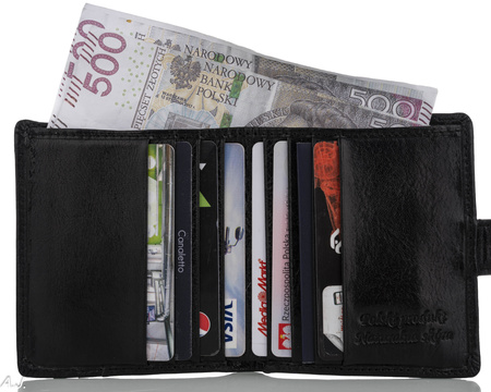 Portfel skórzany damski P-1042 czarny