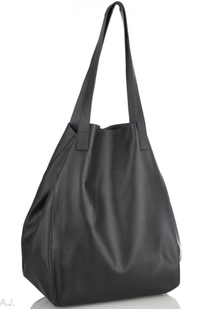 Worek damski skórzany T-ISL popiel