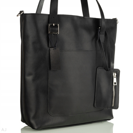 Torebka damska skórzana T-PRA czarna