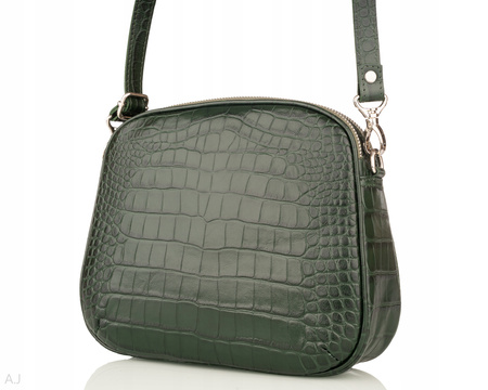 Torebka damska skórzana Canaletto T-808 zielony krokodyl