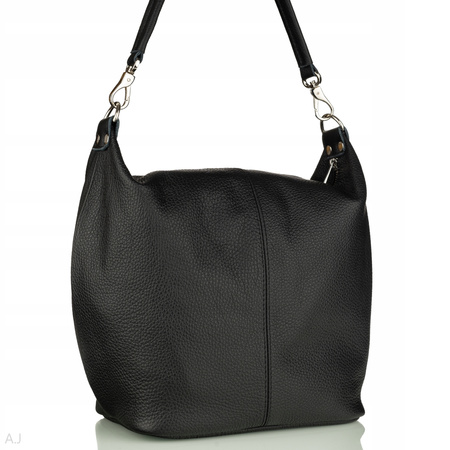 Worek damski skórzany T-MQ czarny