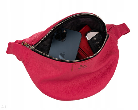 Saszetka damska skórzana S-PA fuksja