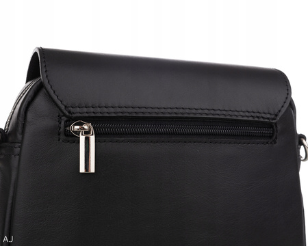 Torebka damska skórzana z klapką Canaletto T-655 czarny