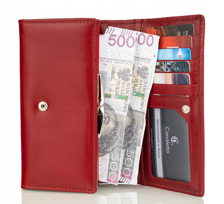 Portfel damski skórzany Canaletto P-1602 czerwony