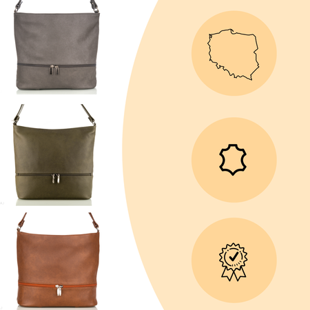 Torebka damska skórzana T-LB szara