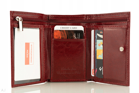 Portfel damski skórzany GB P-26 bordowy