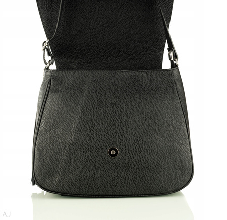 Torebka damska skórzana z klapką Canaletto T-752 czarna