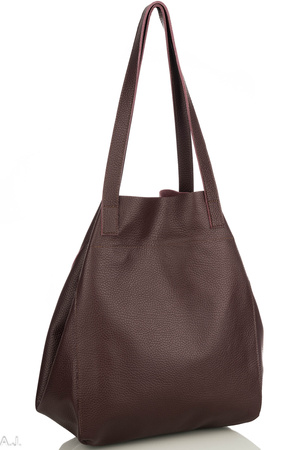 Worek damski skórzany T-ISL bordo