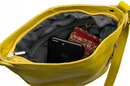 Torebka damska skórzana T-XS żółty