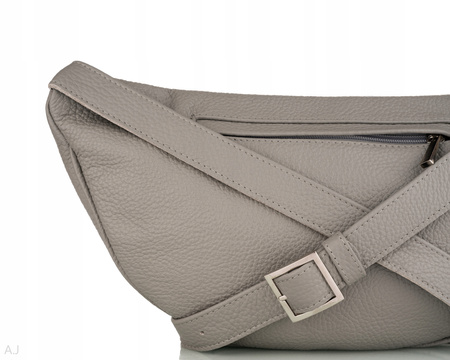 Saszetka damska skórzana S-PA L jasny szary