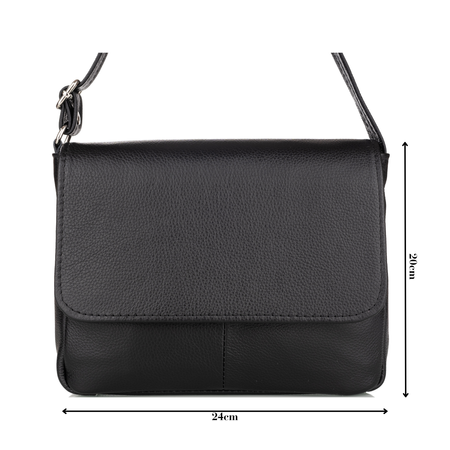 Torebka damska skórzana z klapką T-IW czarna