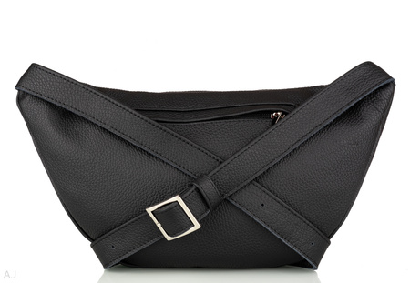 Saszetka damska skórzana S-PA L czarny + złoto