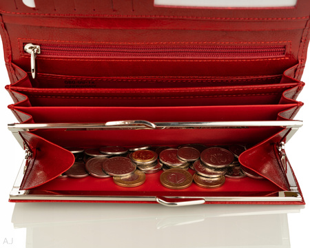 Portfel damski skórzany GB P-80 czerwony