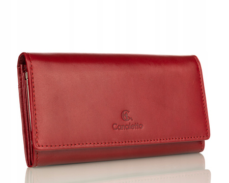 Portfel damski skórzany Canaletto P-1602 czerwony