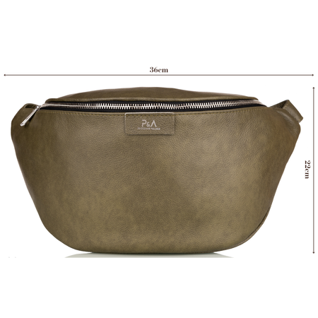 Saszetka damska skórzana S-PA L oliwka