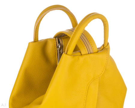 Plecak damski skórzany PL-LED żółty