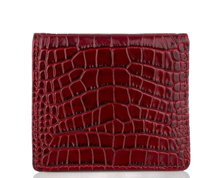 Portfel skórzany z kominkiem Canaletto P-1008162 CZERWONY KROKO RFID