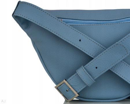 Saszetka damska skórzana S-PA błękitna