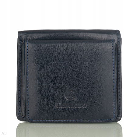 Portfel skórzany z kominkiem Canaletto P-1008 granatowy