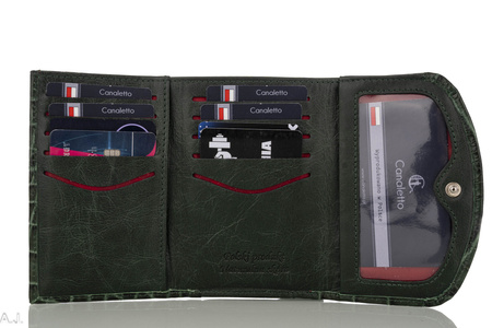 Portfel damski skórzany Canaletto P-1201 zielony