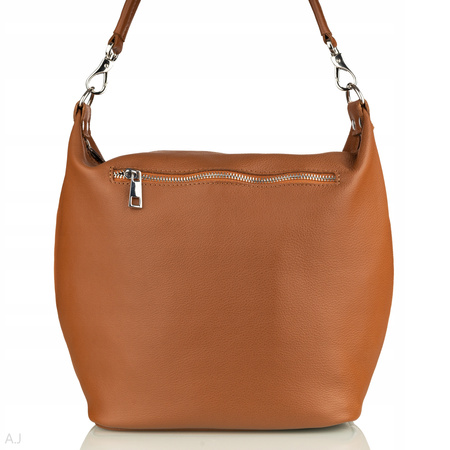 Worek damski skórzany T-MQ camel