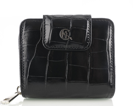 Portfel damski skórzany Canaletto P-1023 czarny kroko