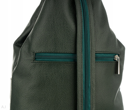 Plecak damski skórzany PL-LED ciemna zieleń