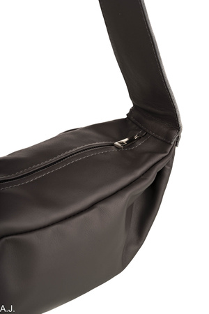 Nerka damska skórzana przewieszka ciemny popiel