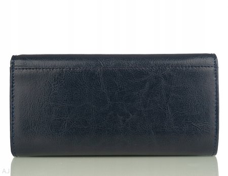 Portfel damski skórzany GB P-80 granatowo-czerwony