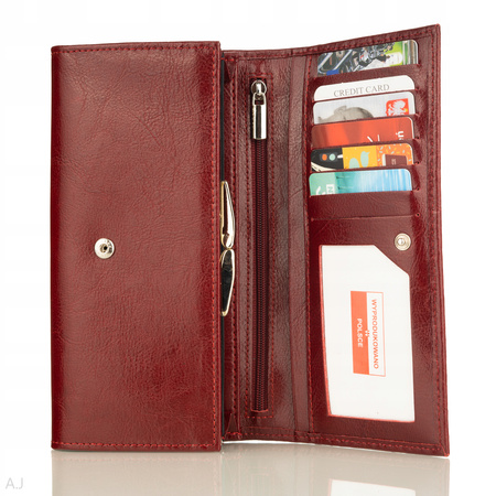 Portfel damski skórzany GB P-80 bordowy