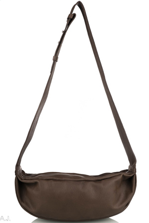 Nerka damska skórzana przewieszka brąz