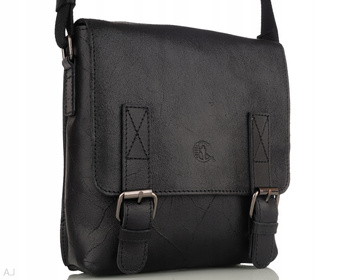 Torba męska skórzana Canaletto T-236 czarny vintage
