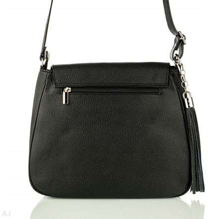 Torebka damska skórzana z klapką Canaletto T-752 czarna