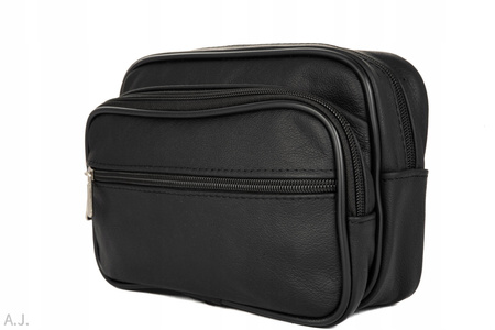 Saszetka męska skórzana -LESZ1 czarna