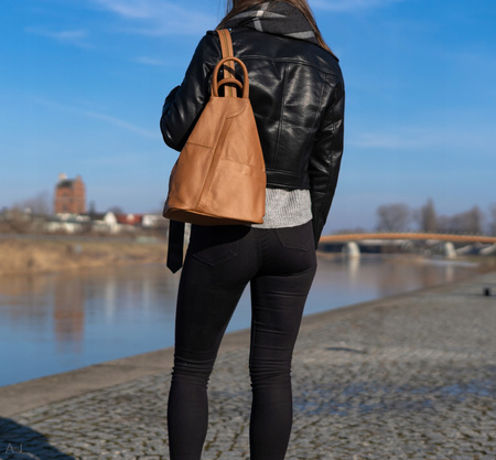 Plecak damski skórzany PL-LED żółty