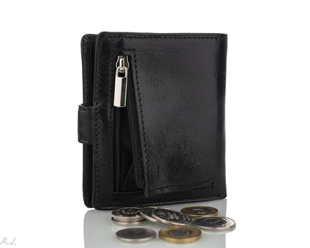Portfel skórzany damski P-1042 czarny