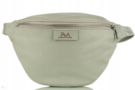 Saszetka damska skórzana S-PA bardzo jasny szary