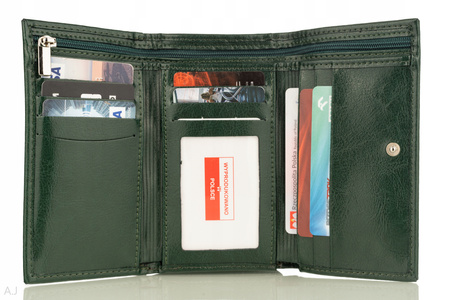 Portfel damski skórzany GB P-40 zielony