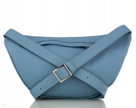 Saszetka damska skórzana S-PA L błękitna