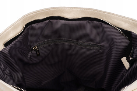 Torebka damska skórzana T-PRA perłowy