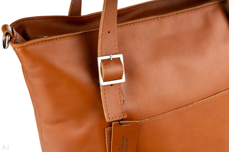 Torebka damska skórzana T-PRA camel