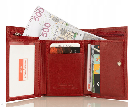 Portfel damski skórzany GB P-25 czerwony