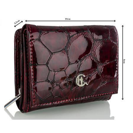 Portfel damski skórzany BajuBaj P-2003 bordo lakierowane