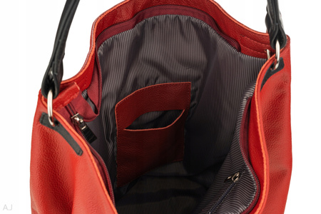 Worek damski skórzany T-PA czerwony