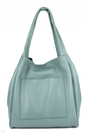 Worek damski skórzany T-EFE+ błękit