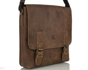 Torba męska skórzana Canaletto T-250 jasny brąz vintage