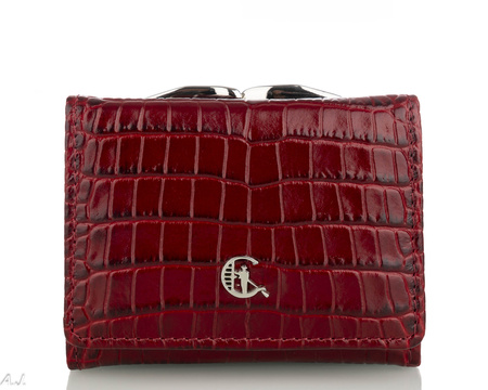 Portfel damski skórzany Canaletto P-2000 kroko czerwony