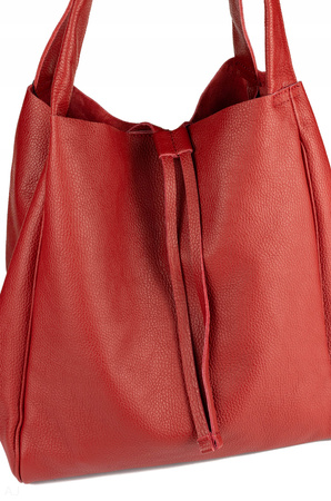 Worek damski skórzany T-EFE+ bordowy