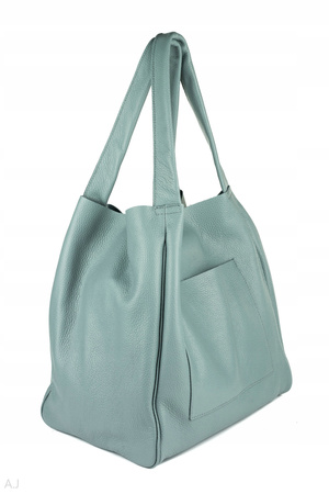 Worek damski skórzany T-EFE+ błękit