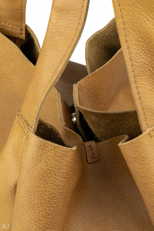 Worek damski skórzany T-EFE+ Camel